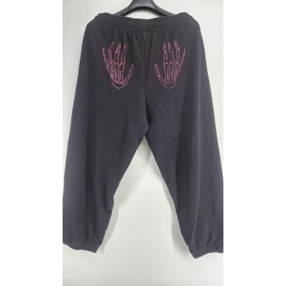 Victoria's Secret Pants - Victoria's Secret Women's Large Black Skeleton Ivy Fleece Campus Sweatpants NWT